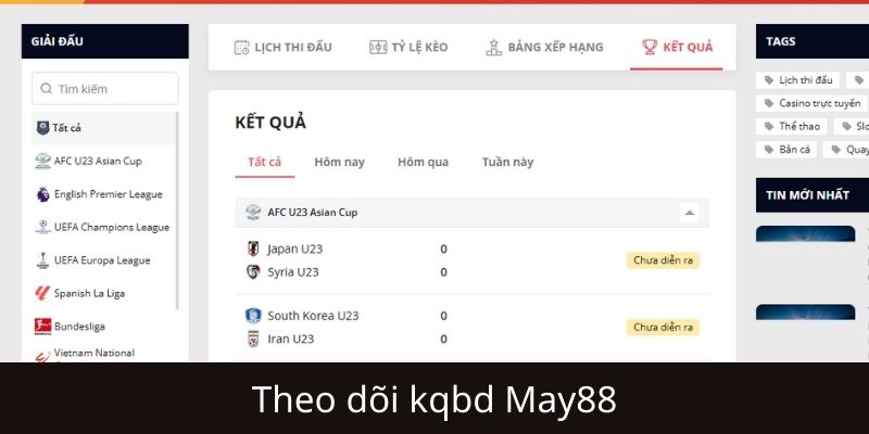 Tại sao nên trải nghiệm xem Kết quả bóng đá tại May88?